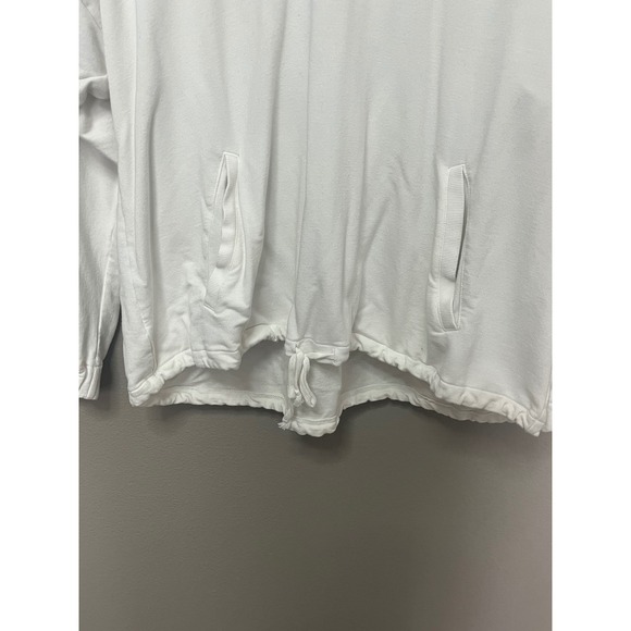 Grey State White V Neck Long Sleeve Drawstring Hem Hoodie Top Size 3XL - Picture 3 of 8